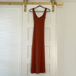 Rust Sleeveless Maxi Dress